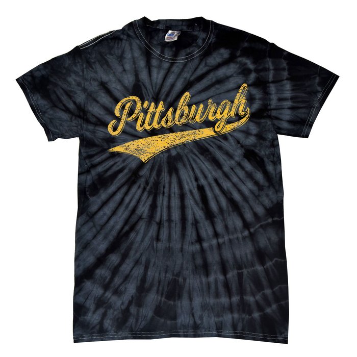 Pittsburgh Pennsylvania Varsity Script Sports Jersey Style Tie-Dye T-Shirt