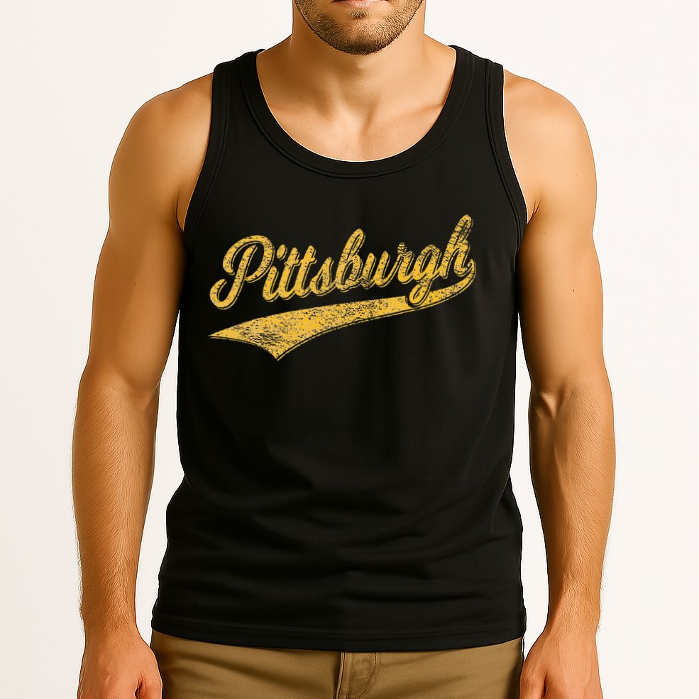 Pittsburgh Pennsylvania Varsity Script Sports Jersey Style Tank Top