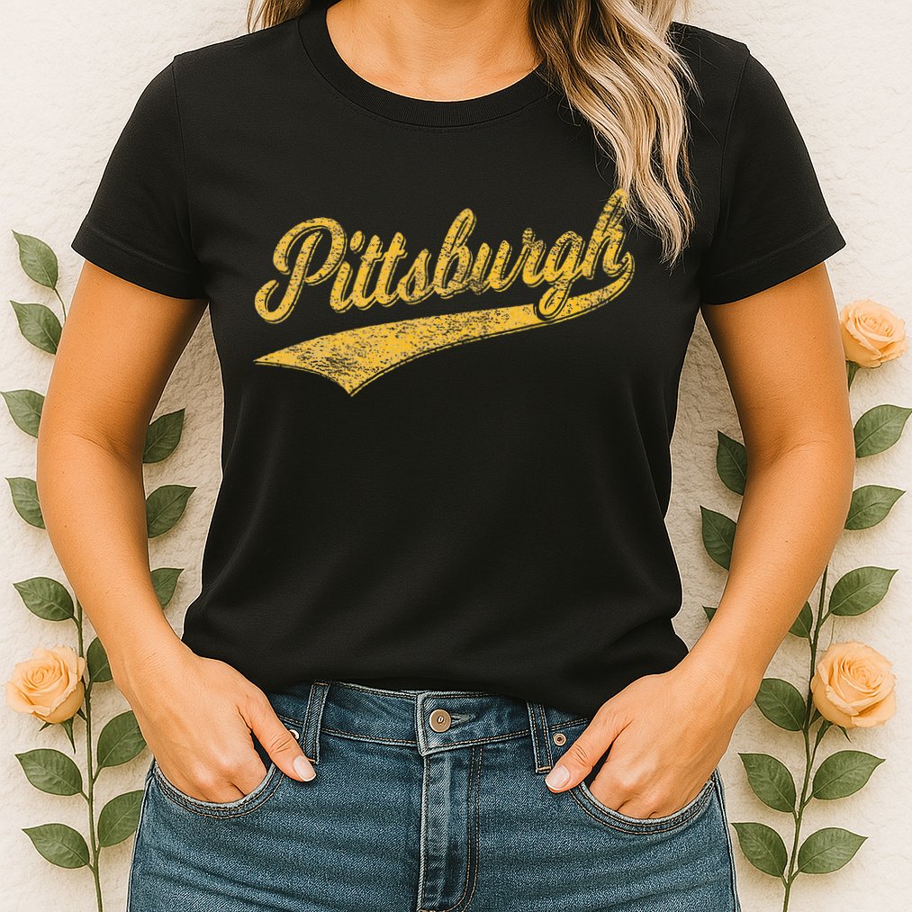 Pittsburgh Pennsylvania Varsity Script Sports Jersey Style Womens T-Shirt