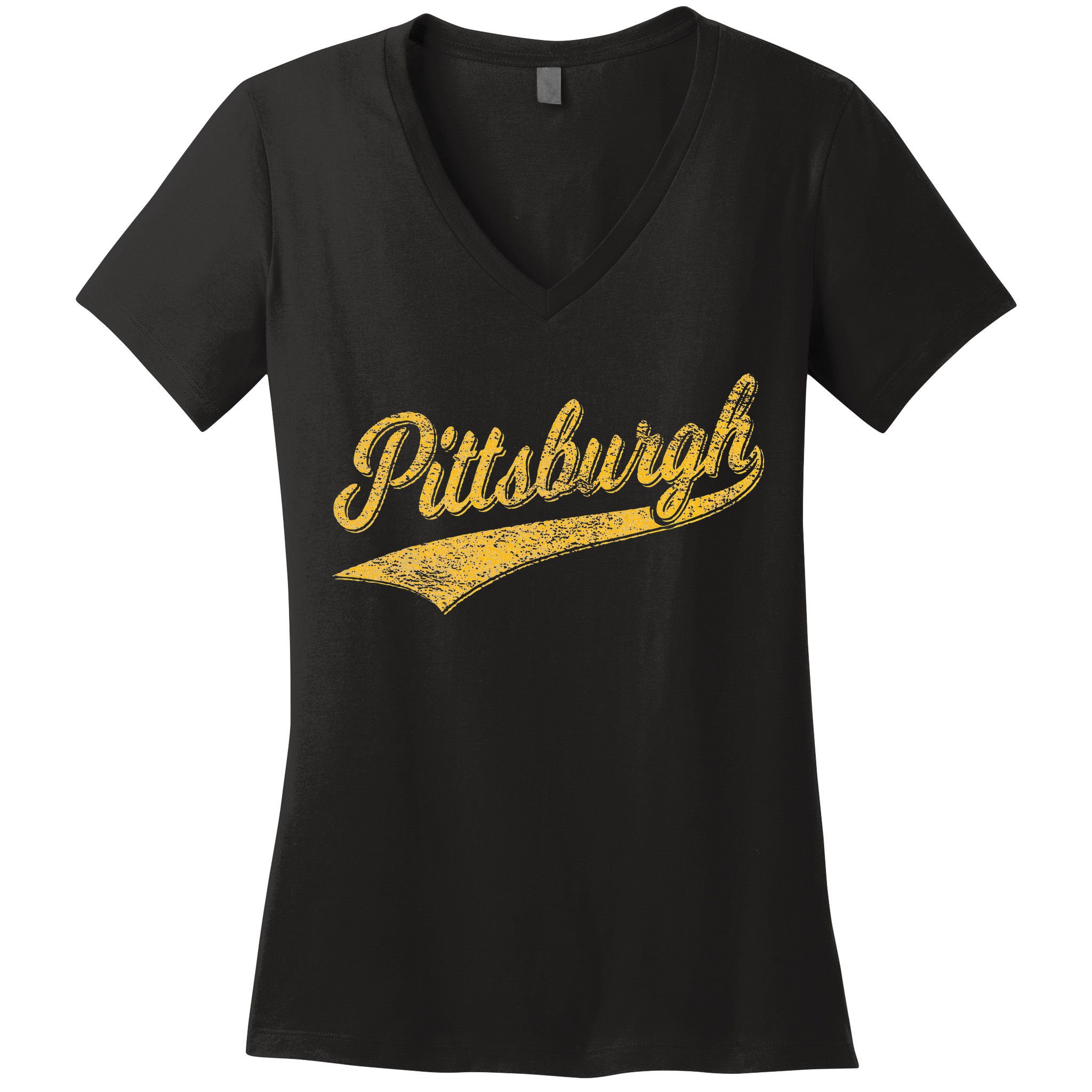 Pittsburgh Pennsylvania Varsity Script Sports Jersey Style Women's V-Neck T-Shirt