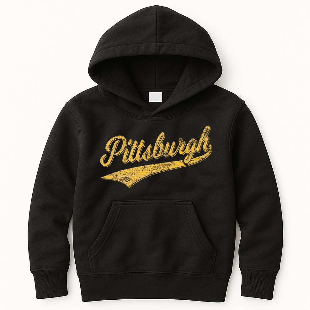 Pittsburgh Pennsylvania Varsity Script Sports Jersey Style Kids Hoodie