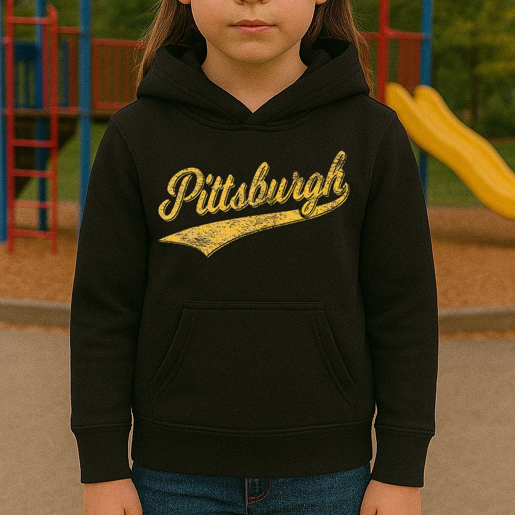 Pittsburgh Pennsylvania Varsity Script Sports Jersey Style Kids Hoodie