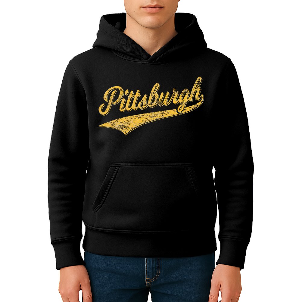 Pittsburgh Pennsylvania Varsity Script Sports Jersey Style Kids Hoodie