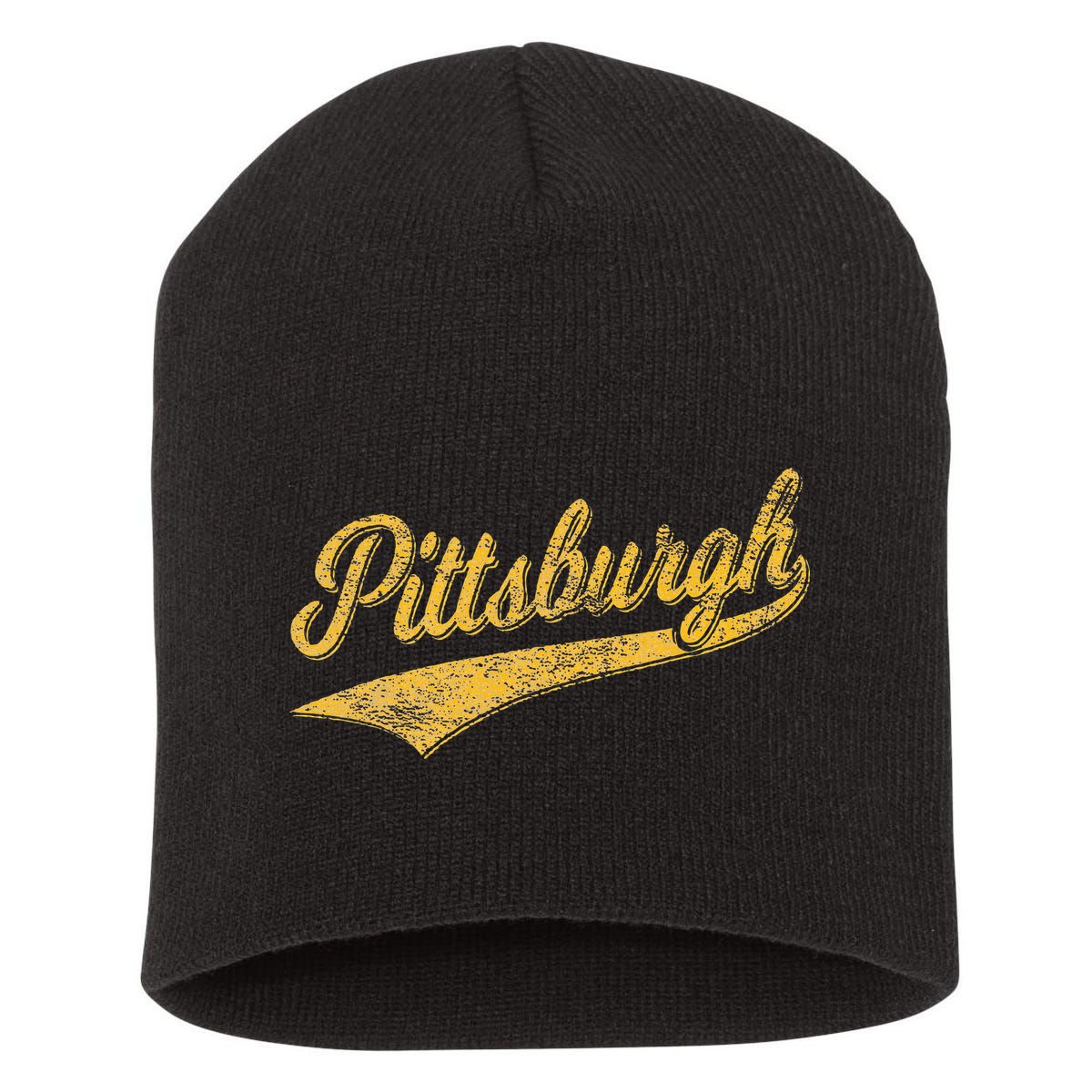 Pittsburgh Pennsylvania Varsity Script Sports Jersey Style Short Acrylic Beanie