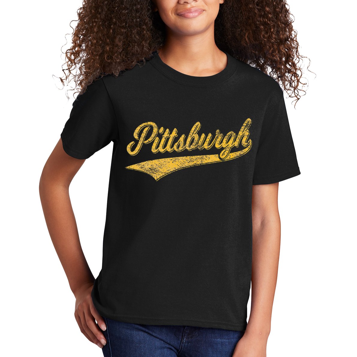 Pittsburgh Pennsylvania Varsity Script Sports Jersey Style Kids T-Shirt