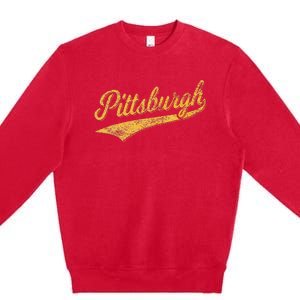 Pittsburgh Pennsylvania Varsity Script Sports Jersey Style Premium Crewneck Sweatshirt