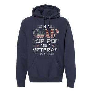 Pop Pop Veteran Fathers Day Gift From Daughter Wife For Dad Premium Hoodie