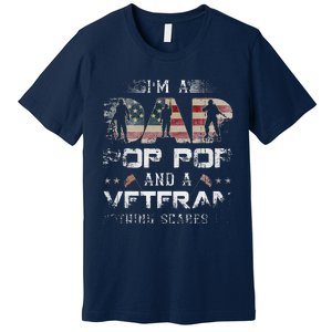 Pop Pop Veteran Fathers Day Gift From Daughter Wife For Dad Premium T-Shirt