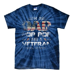 Pop Pop Veteran Fathers Day Gift From Daughter Wife For Dad Tie-Dye T-Shirt