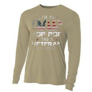 Pop Pop Veteran Fathers Day Gift From Daughter Wife For Dad Cooling Performance Long Sleeve Crew