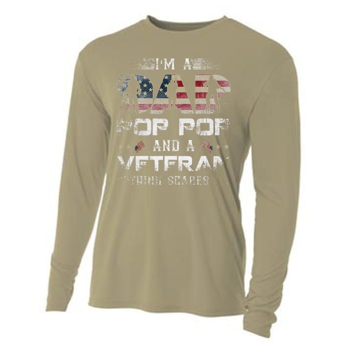 Pop Pop Veteran Fathers Day Gift From Daughter Wife For Dad Cooling Performance Long Sleeve Crew