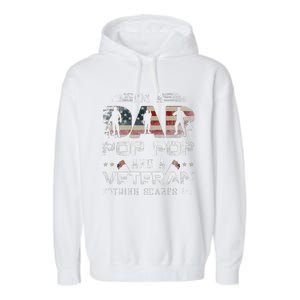 Pop Pop Veteran Fathers Day Gift From Daughter Wife For Dad Garment-Dyed Fleece Hoodie