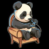 Panda Playing Videogames USA-Made Doggie Bandana