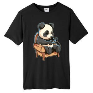 Panda Playing Videogames Tall Fusion ChromaSoft Performance T-Shirt