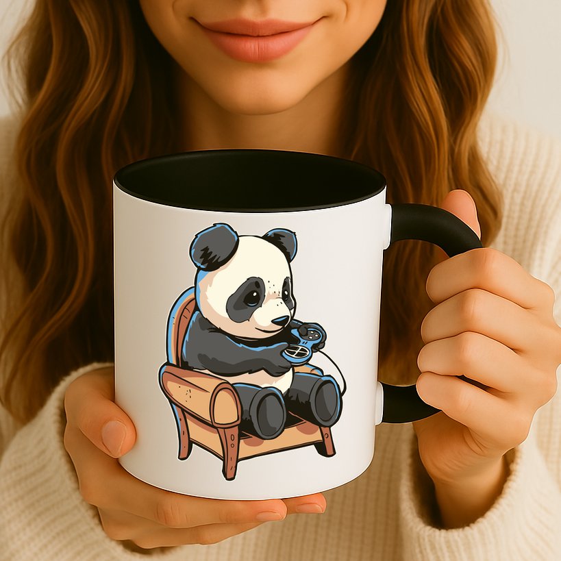 Panda Playing Videogames Mug