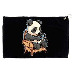 Panda Playing Videogames Grommeted Golf Towel