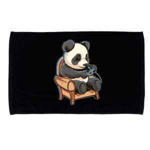 Panda Playing Videogames Microfiber Hand Towel