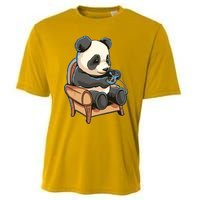 Panda Playing Videogames Cooling Performance Crew T-Shirt