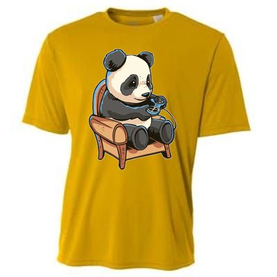 Panda Playing Videogames Cooling Performance Crew T-Shirt