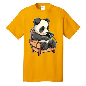 Panda Playing Videogames Tall T-Shirt