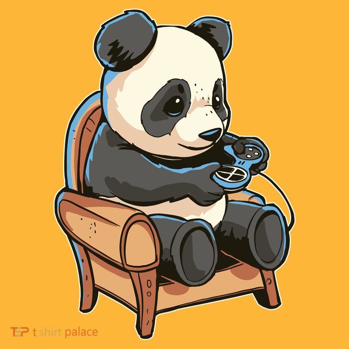 Panda Playing Videogames Tall T-Shirt