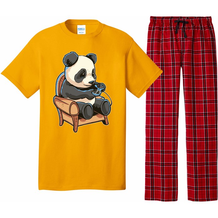 Panda Playing Videogames Pajama Set