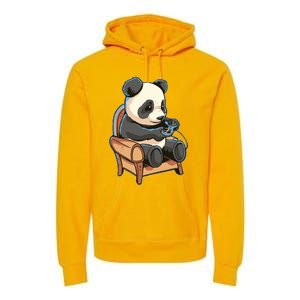 Panda Playing Videogames Premium Hoodie