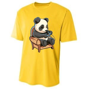 Panda Playing Videogames Performance Sprint T-Shirt