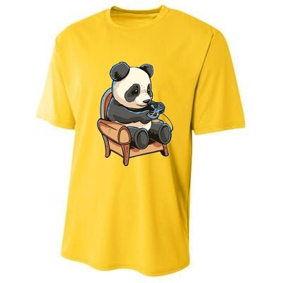 Panda Playing Videogames Youth Performance Sprint T-Shirt