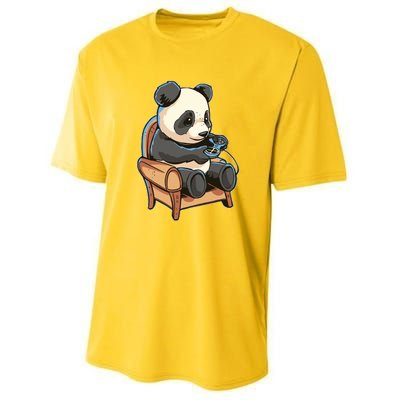 Panda Playing Videogames Youth Performance Sprint T-Shirt