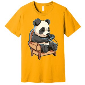 Panda Playing Videogames Premium T-Shirt