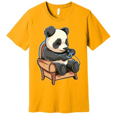 Panda Playing Videogames Premium T-Shirt
