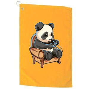 Panda Playing Videogames Platinum Collection Golf Towel