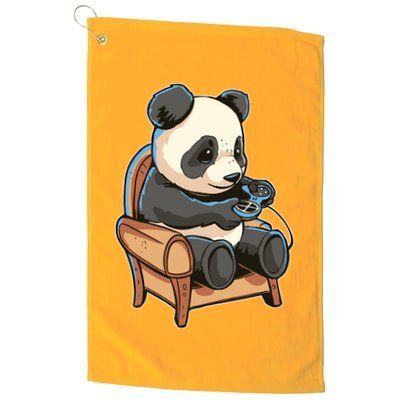 Panda Playing Videogames Golf Towel