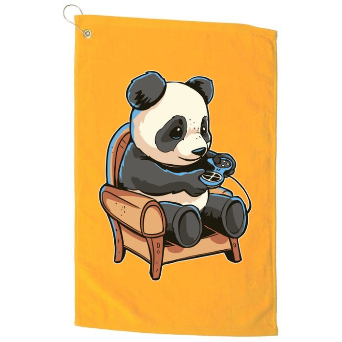 Panda Playing Videogames Golf Towel