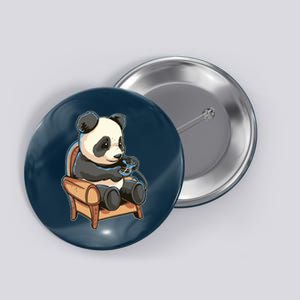 Panda Playing Videogames Button