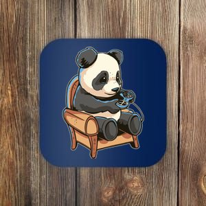 Panda Playing Videogames Coaster