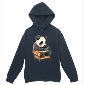 Panda Playing Videogames Urban Pullover Hoodie