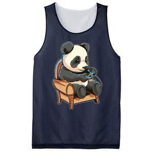 Panda Playing Videogames Mesh Reversible Basketball Jersey Tank