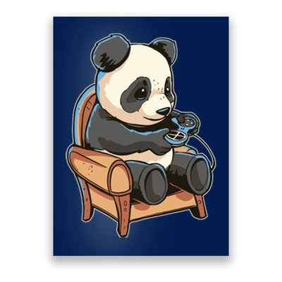 Panda Playing Videogames Poster