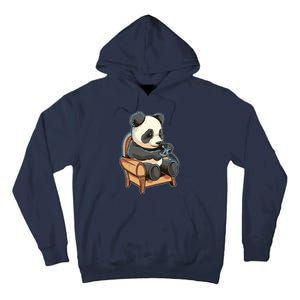 Panda Playing Videogames Tall Hoodie