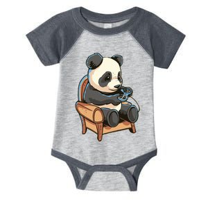 Panda Playing Videogames Infant Baby Jersey Bodysuit