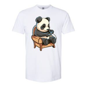 Panda Playing Videogames Softstyle CVC T-Shirt