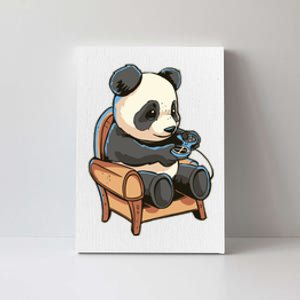 Panda Playing Videogames Canvas