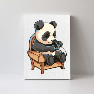 Panda Playing Videogames Canvas