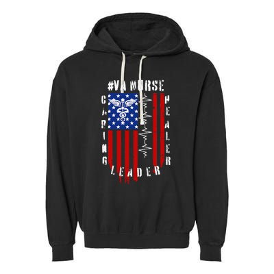 Patriotic Pride Va Nurses Tribute Garment-Dyed Fleece Hoodie