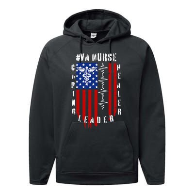 Patriotic Pride Va Nurses Tribute Performance Fleece Hoodie