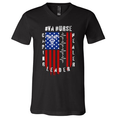 Patriotic Pride Va Nurses Tribute V-Neck T-Shirt