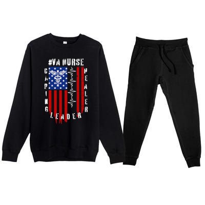 Patriotic Pride Va Nurses Tribute Premium Crewneck Sweatsuit Set