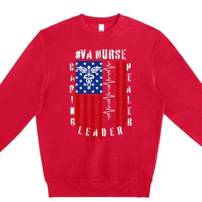 Patriotic Pride Va Nurses Tribute Premium Crewneck Sweatshirt